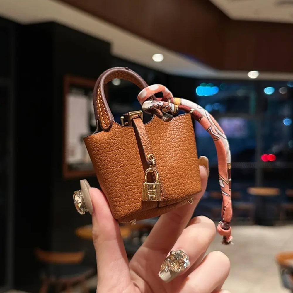 Luxury Micro Mini Bag Charm Keychain AirPod Pouch Miniature Purse Handbag